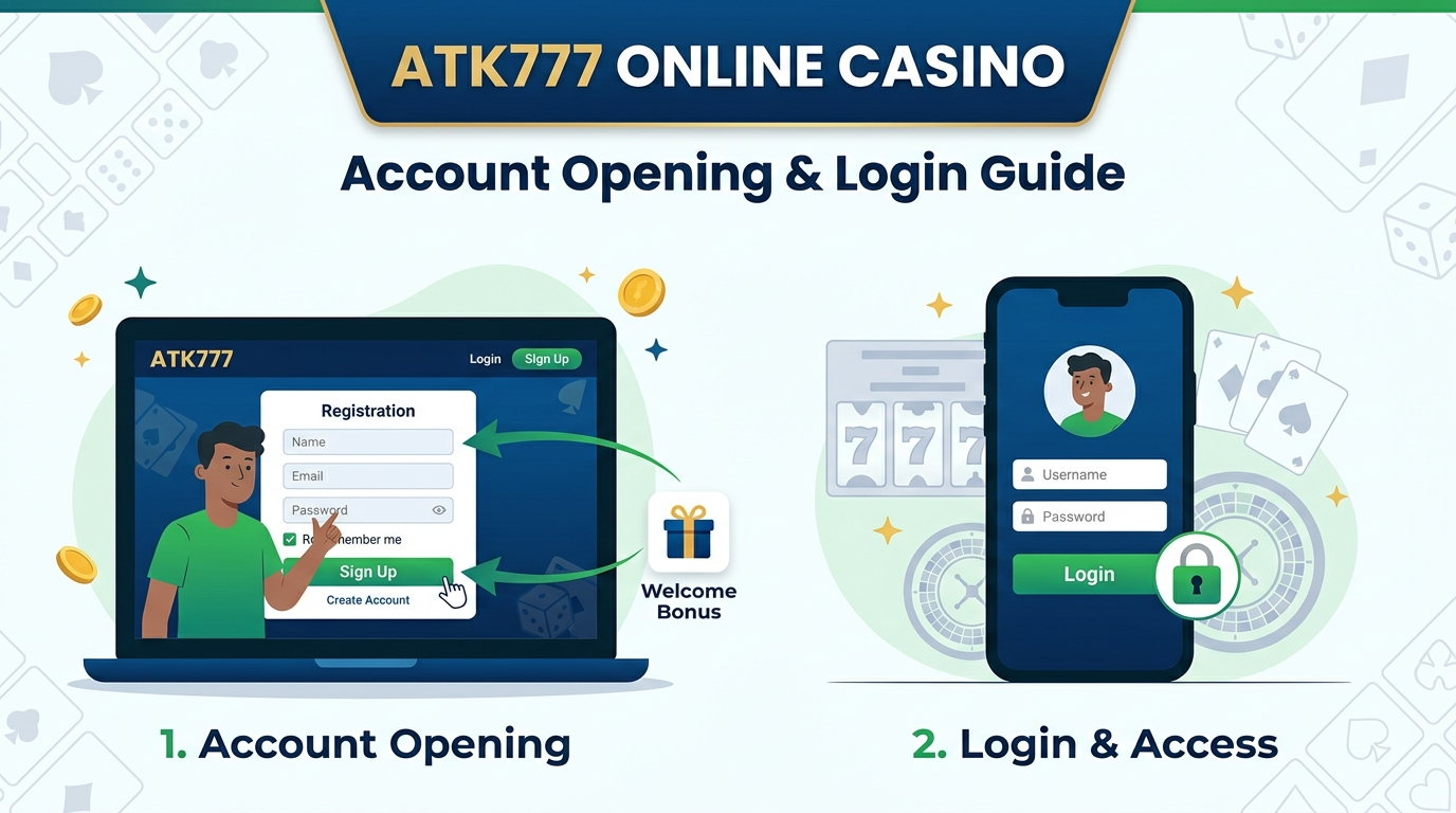 ATK777 အကောင့်ဖွင့်ခြင်းနှင့် လော့ဂ်အင်ဝင်ခြင်း